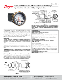 Thumbnail of document Manual - A3000 Photohelic Pressure Switch/Gage
